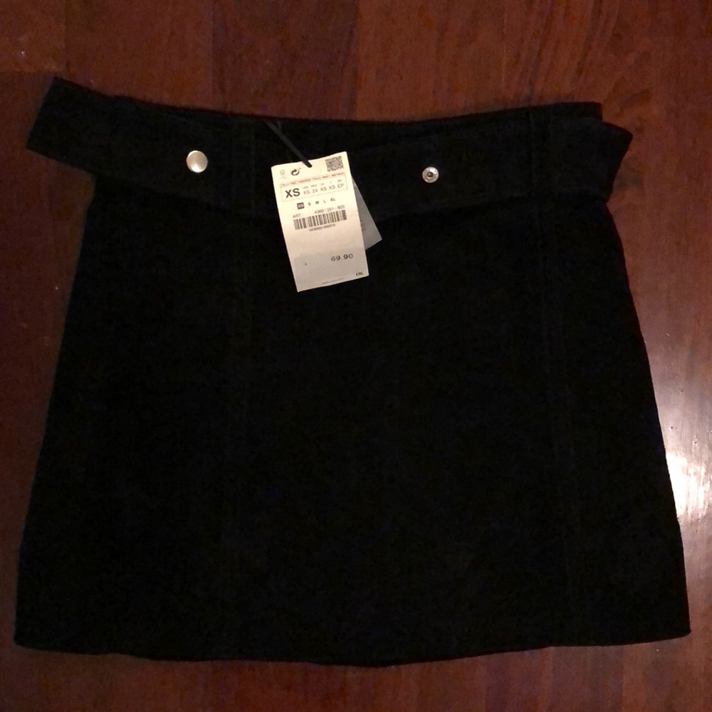 Black suede skirt